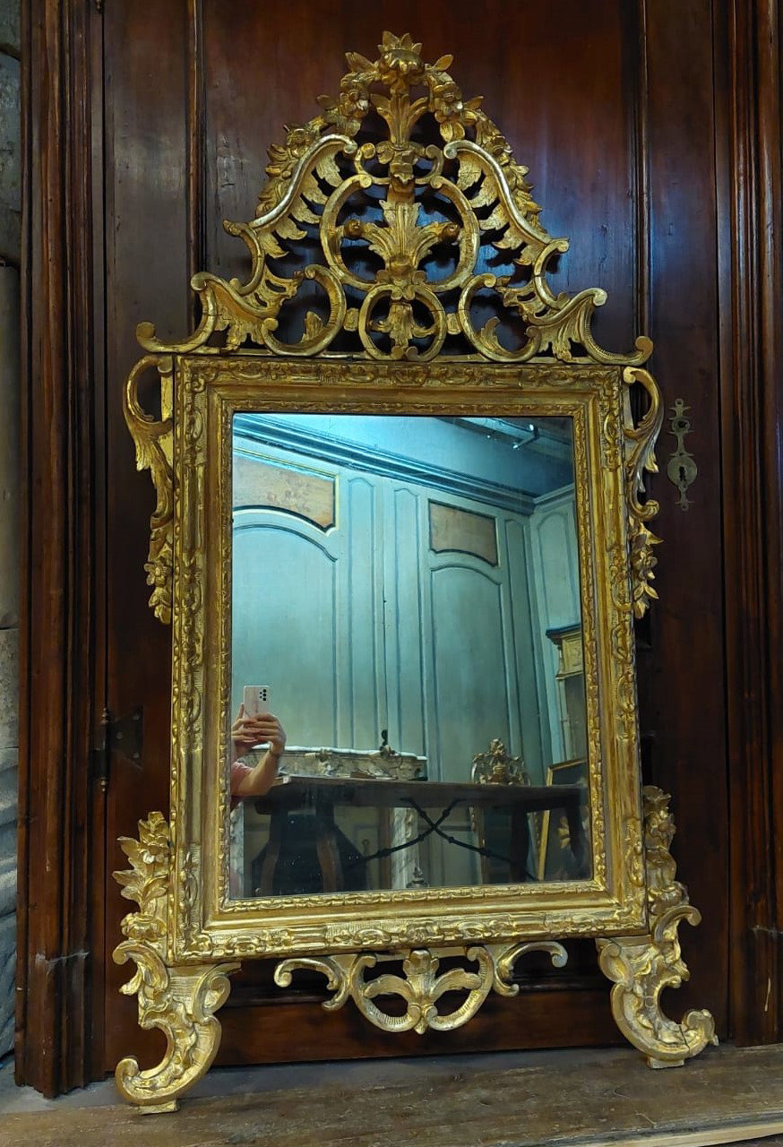 specc353 - Goldener Spiegel, 18. Jahrhundert, B 90 x H 163 cm